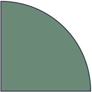 Calculadora cuarto de círculo - propiedades geométricas sector circular